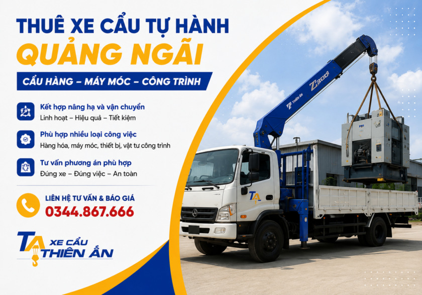 Cho thuê xe tải cẩu Quảng Ngãi