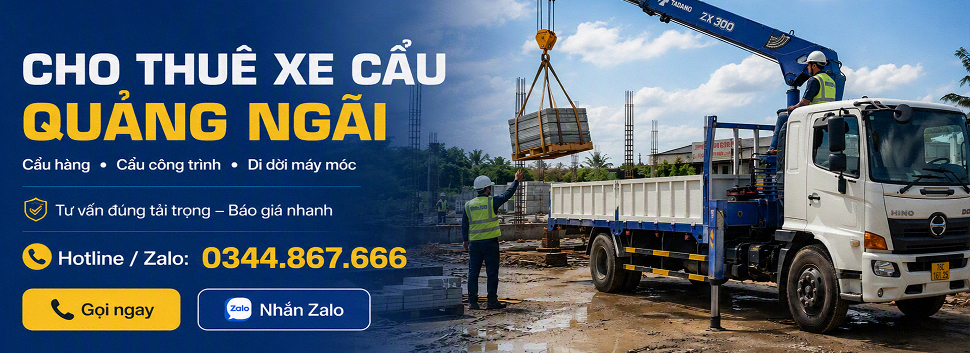Cho thuê xe cẩu Quảng Ngãi - Thiên Ấn