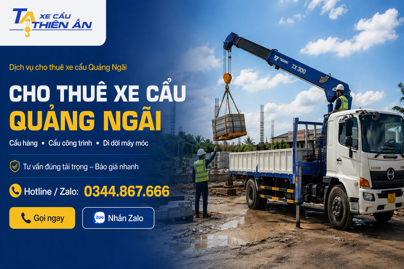 Thuê xe cẩu Quảng Ngãi