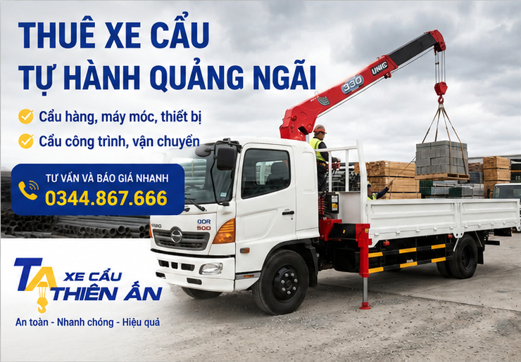 Thuê xe cẩu tự hành Quảng Ngãi