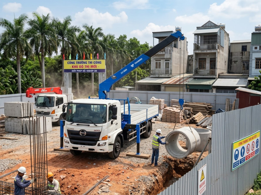 Thuê xe cẩu công trình Quảng Ngãi